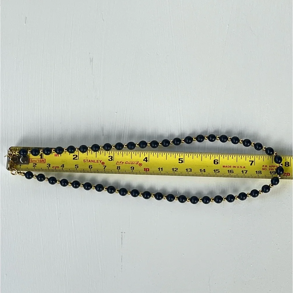 Vintage Monet Signed Blue and Gold Toned Beaded Necklace